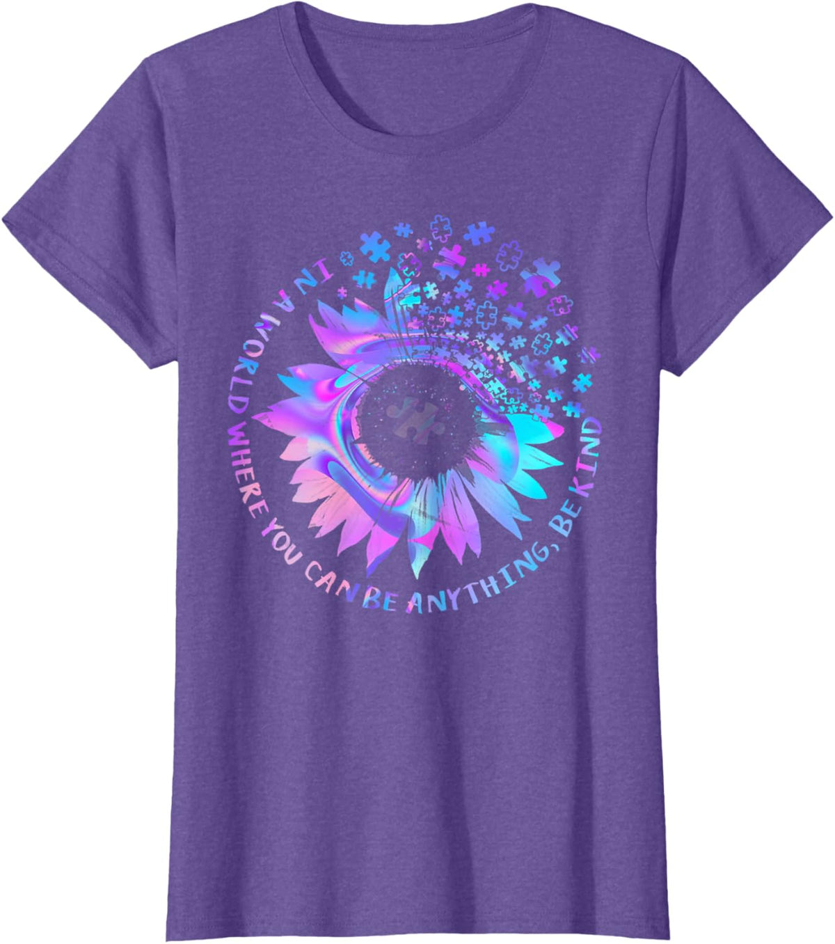 Be Kind Autism Awareness Kindness Sunflower Tie Dye Puzzle